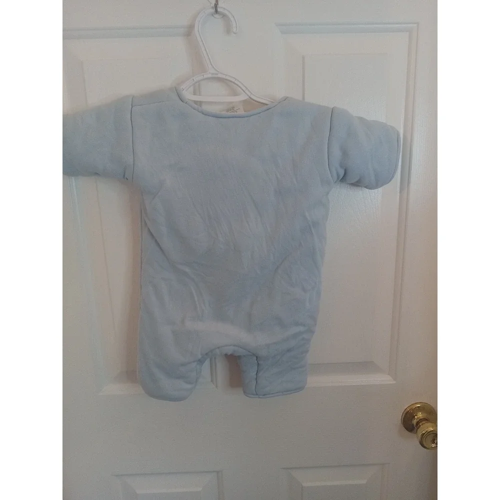 Baby Merlin's Magic Sleep Suit Blue Infant 3-6‎ Months Zip Up Stained Collar